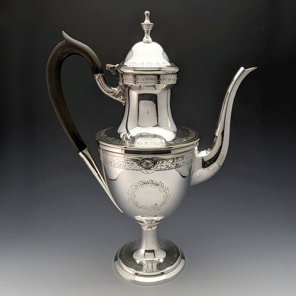 English vintage silver plate coffee server Georgian style