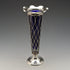 1906 British Antique Sterling Silver Vase Cobalt Glass Inner Vase Thomas Bradbury