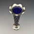 1906 British Antique Sterling Silver Vase Cobalt Glass Inner Vase Thomas Bradbury