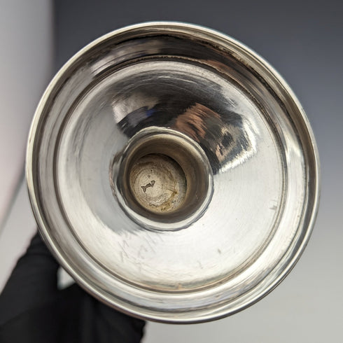 1906 British Antique Sterling Silver Vase Cobalt Glass Inner Vase Thomas Bradbury