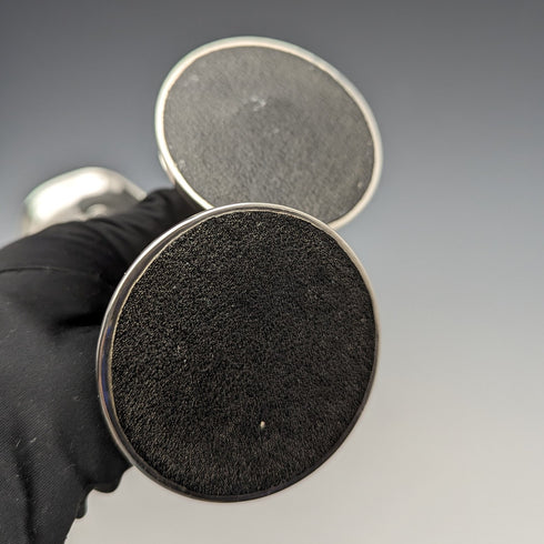 1905 British Antique Sterling Silver Vase Pair Single Vase Cobalt Glass Inner Williams Ltd