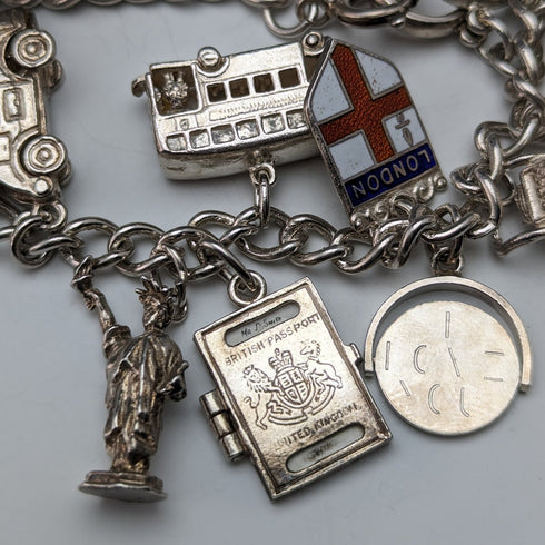 英國復古純銀吊飾手鍊 62 克