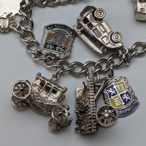 英國復古純銀吊飾手鍊 62 克