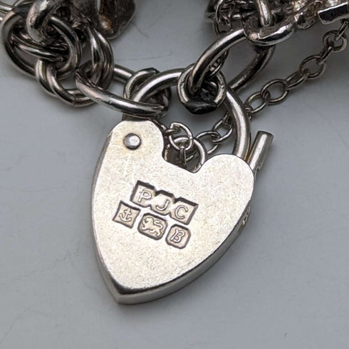 1976 British vintage sterling silver charm bracelet 67g
