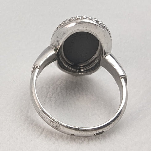 英国ヴィンテージジュエリー ウェッジウッド ジャスパーウェア 純銀リング 指輪