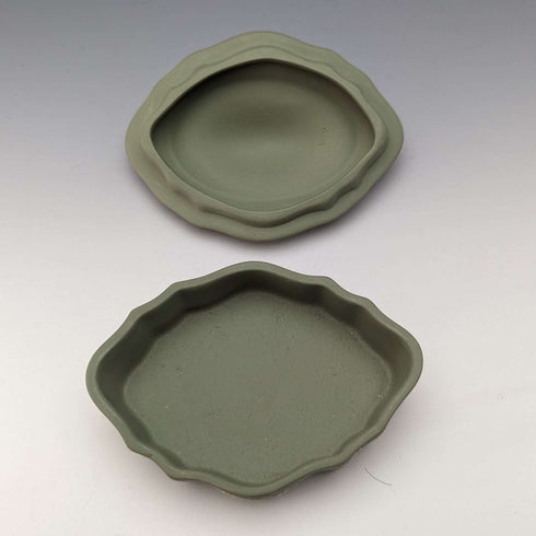 英國復古 Wedgwood Jasperware 橢圓形盒子配件箱綠色