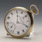 Reloj de bolsillo antiguo inglés Russell de los años 1920, frente abierto chapado en oro, en buen estado de funcionamiento