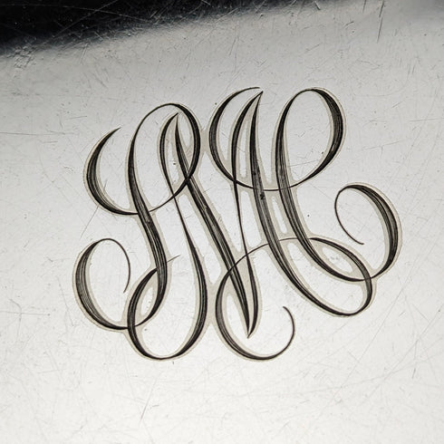 20世紀初頭 米国アンティーク シルバープレート製トレイ 直径28cm Gorham