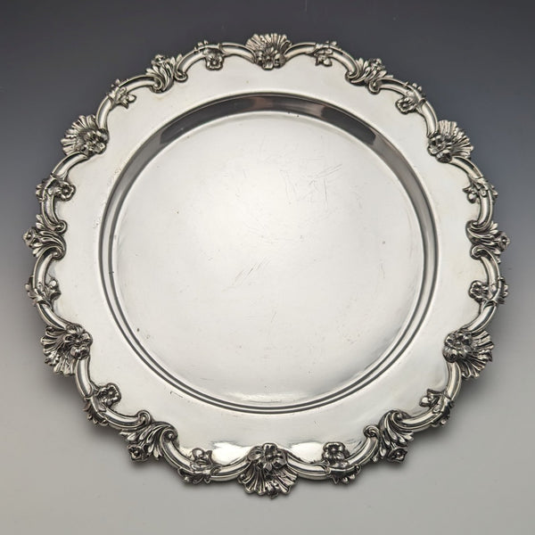 Early 20th Century British Antique Silver Plate Dish 30cm Diameter Alex Clark