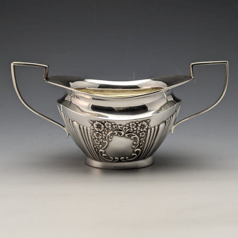 1902年頃 英国アンティーク 純銀製バチェラーティーポット3点セット 計540g Walker&Hall