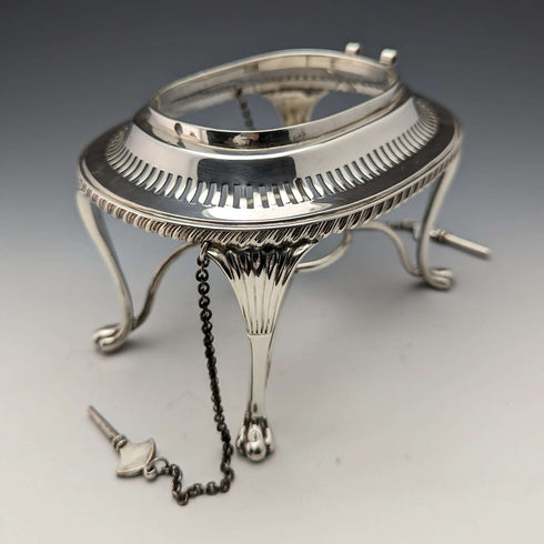 Around 1905 British Antique Silver Plated Kettle & Burner Stand Set Mappin&Webb