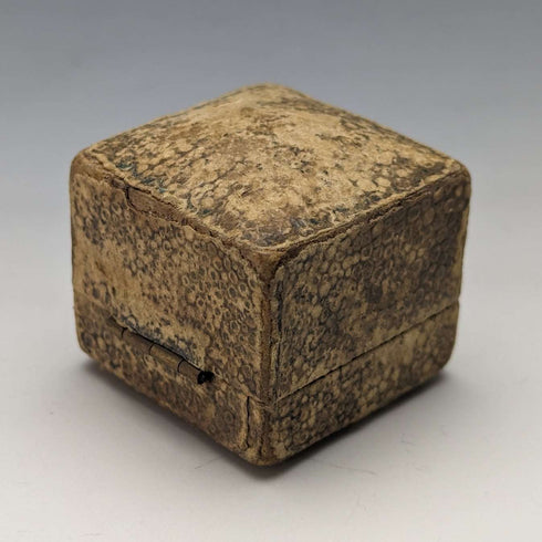 British Vintage Leather Upholstered Ring Box Alfred Wolf Ltd