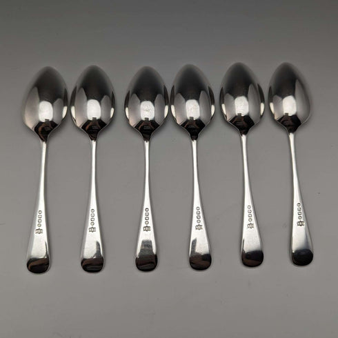 Around 1900 British Antique Silver Plated Teaspoon Set of 6 Daniel & Arter
