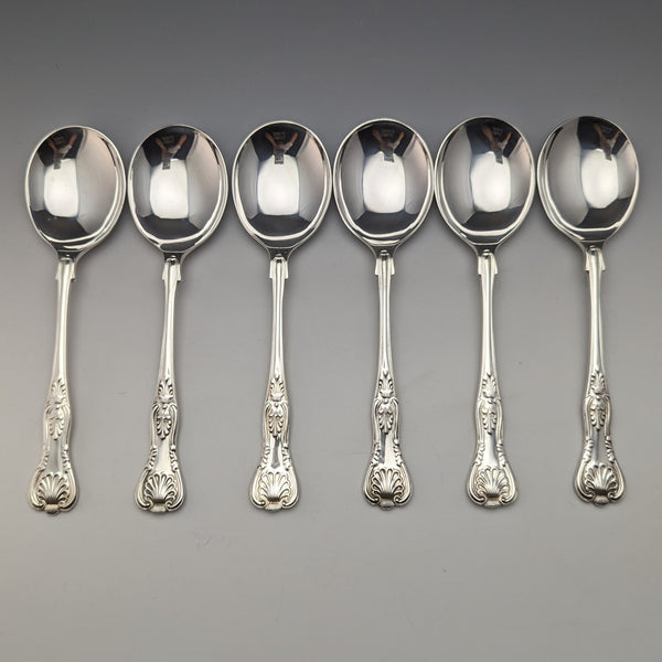 British Vintage Silver Plate Soup Spoon Set of 6 Cooper Brothers