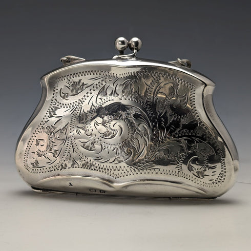 1917 年英國古董純銀硬幣盒帶鏈條 FD 長