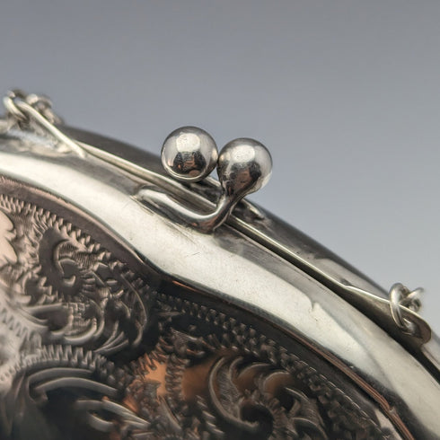 1917 年英國古董純銀硬幣盒帶鏈條 FD 長