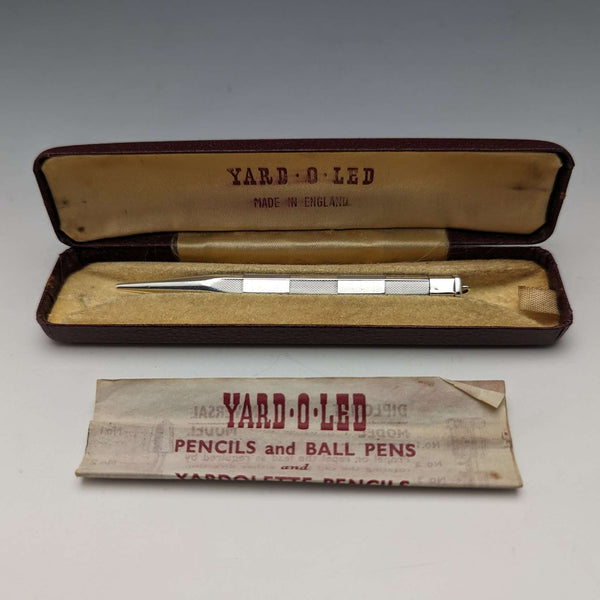 British Vintage YARD-O-RED Hexagon Pure Silver Propulsion Type Mini Pencil YARD-O-LETTE