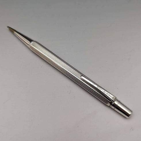 1963 British Vintage Yard O Red Sterling Silver Hexagon Propulsion Pencil Case