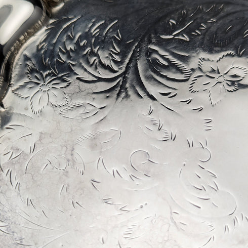 1820s British antique silver plate salva diameter 30cm