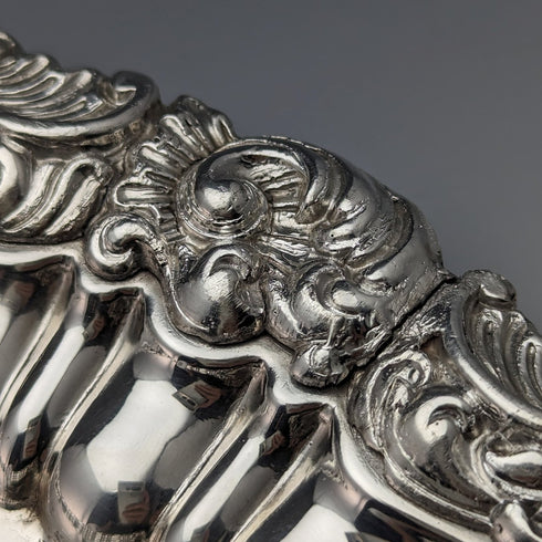 1820s British antique silver plate salva diameter 30cm