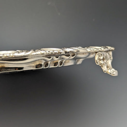 1820s British antique silver plate salva diameter 30cm