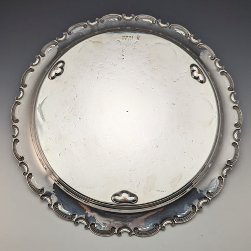 1907年頃 英国アンティーク シルバープレート製サルヴァ 直径32cm Henry Atkins