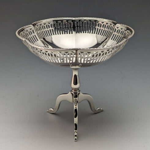 1924年 英国アンティーク 純銀製コンポート 直径12cm 145g Mappin&Webb