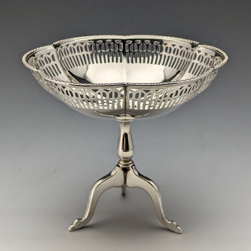 1924 British Antique Sterling Silver Compote Diameter 12cm 145g Mappin&Webb