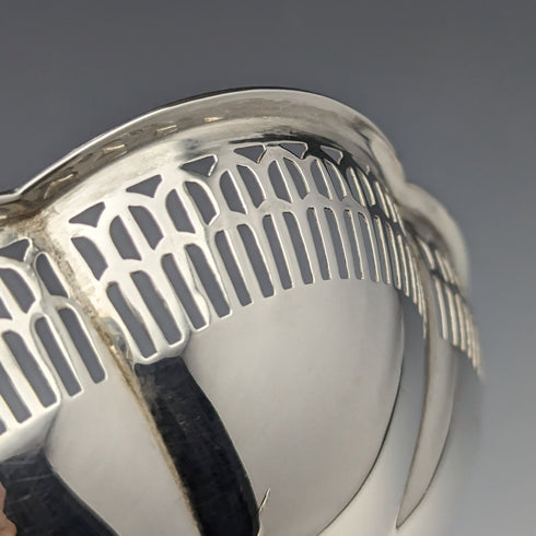 1924 British Antique Sterling Silver Compote Diameter 12cm 145g Mappin&Webb
