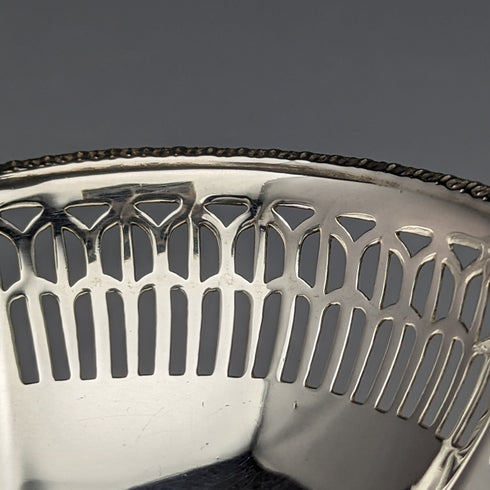 1924 British Antique Sterling Silver Compote Diameter 12cm 145g Mappin&Webb