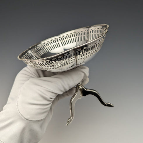 1924 British Antique Sterling Silver Compote Diameter 12cm 145g Mappin&Webb