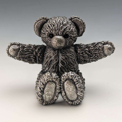 British Country Artists Teddy Bear Sterling Silver Sculpture Figurine