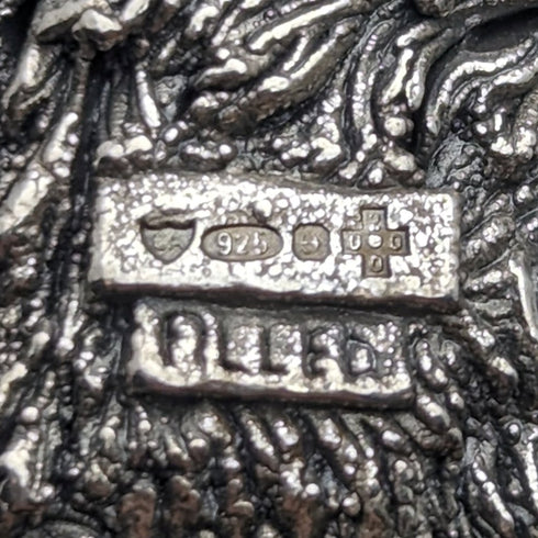 英國鄉村藝術家泰迪熊純銀雕塑雕像