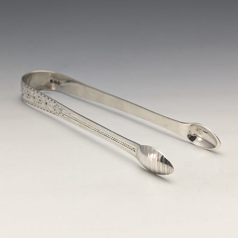 1791年 ジョージアン 英国アンティーク 純銀製 シュガートング 33g Samuel Godbehere & Edward Wigan