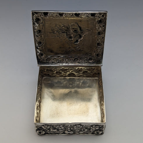 20 世紀初德國古董 800 銀壓花方盒 94 克