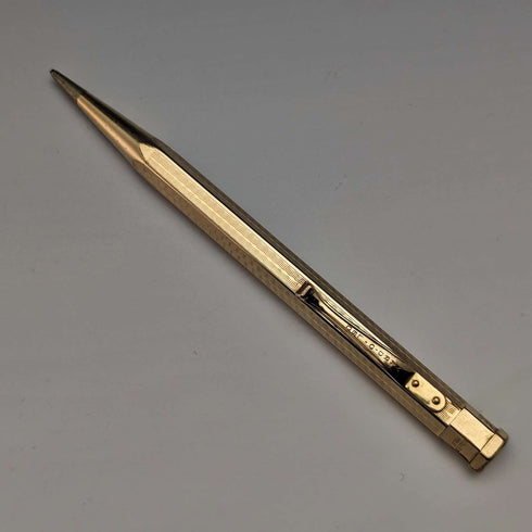 British Vintage Yard O Red Rolled Gold Hexagon Propelled Pencil