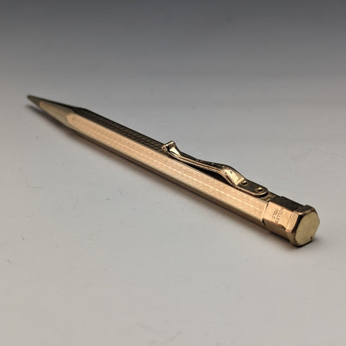 英國復古 Yard O 紅色卷金六角自動鉛筆