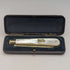 1888 British Antique White Pearl Shell Handle Pure Silver Blade Folding Pen Knife in Case