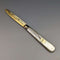 1888 British Antique White Pearl Shell Handle Pure Silver Blade Folding Pen Knife in Case