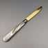 1888 British Antique White Pearl Shell Handle Pure Silver Blade Folding Pen Knife in Case