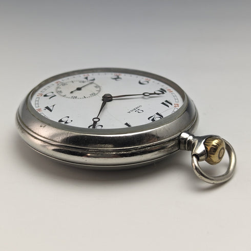 1915年頃 アンティーク オメガ 懐中時計 シルバープレート オープンフェース 動作良好