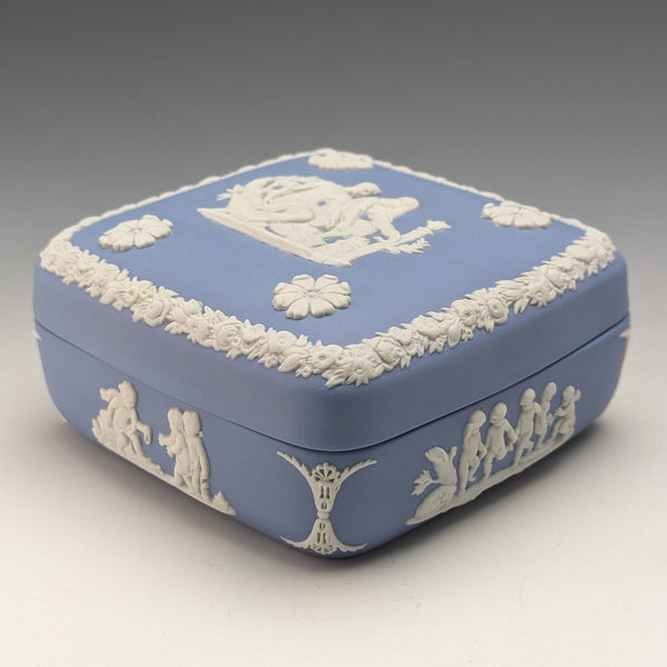 英國復古 Wedgwood Jasperware 方形錶殼 小號錶殼 淡藍色