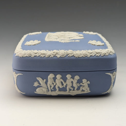 英國復古 Wedgwood Jasperware 方形錶殼 小號錶殼 淡藍色