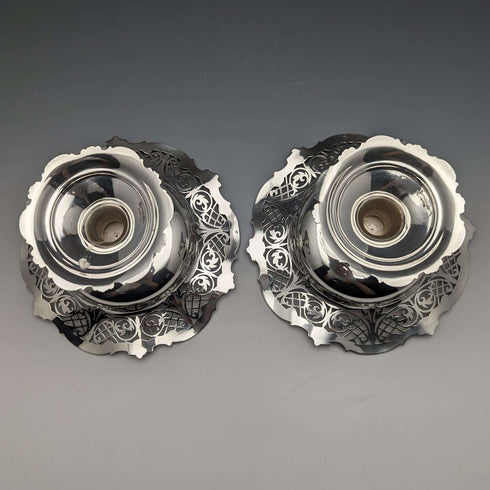 1910 年英國古董純銀蜜餞一對直徑 14 厘米共 328 克 Mappin & Webb
