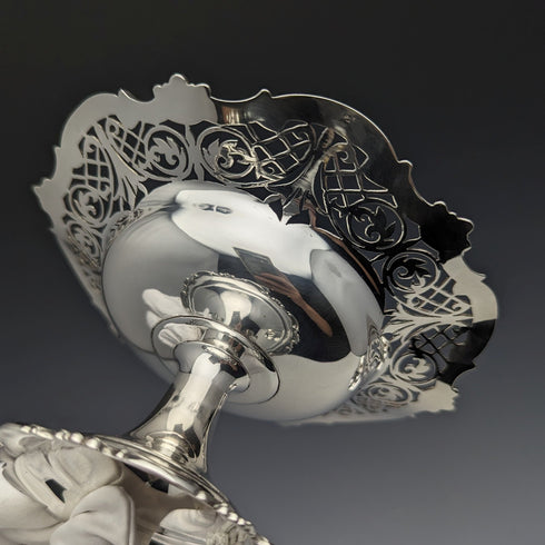 1910年 英国アンティーク 純銀製コンポート ペア 直径14cm 計328g Mappin & Webb