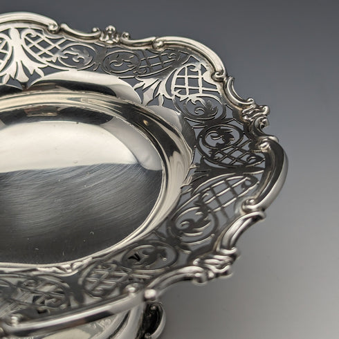 1910年 英国アンティーク 純銀製コンポート ペア 直径14cm 計328g Mappin & Webb