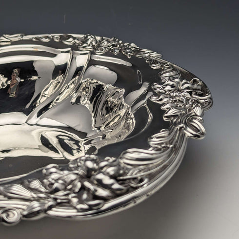 Around 1898 American Antique Sterling Silver Bowl Diameter 30cm 517g Meriden Britannia