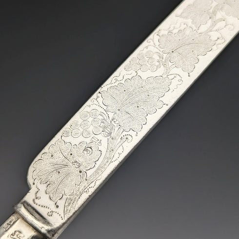 1838 British Antique Sterling Silver Handle Cutlery 6 Pair Set Boxed Charles Needham