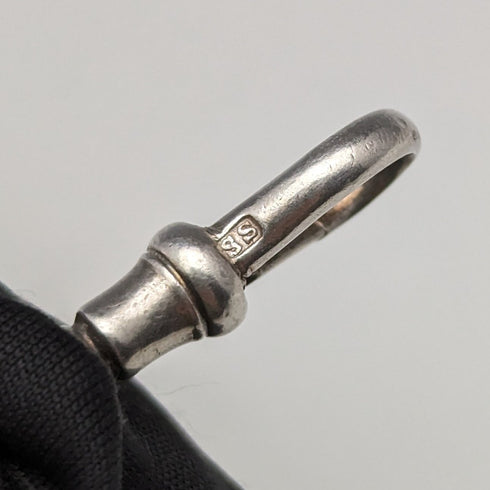 1900年頃 英国アンティーク 純銀製アルバートチェーン 極太 56g フォブ無し