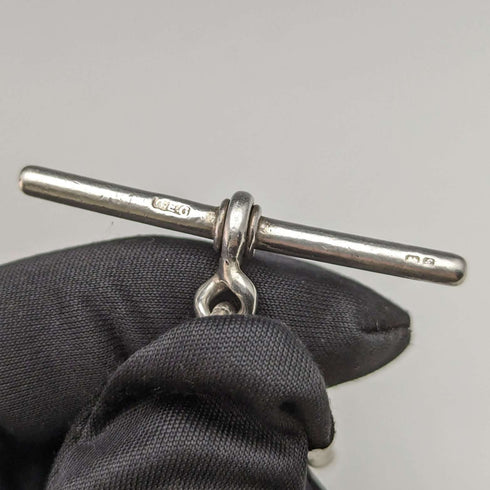 Around 1920 British Antique Sterling Silver Double Albert Chain 53g No Fob
